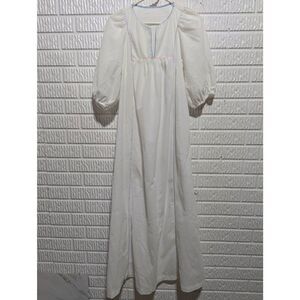 Tom Bezduda for Barad Co. Women's White Soft Flannel Nightgown Dress Size L